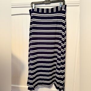Roz & Ali Navy and White Striped Maxi Skirt